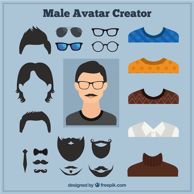 Free Vector male avatar creator