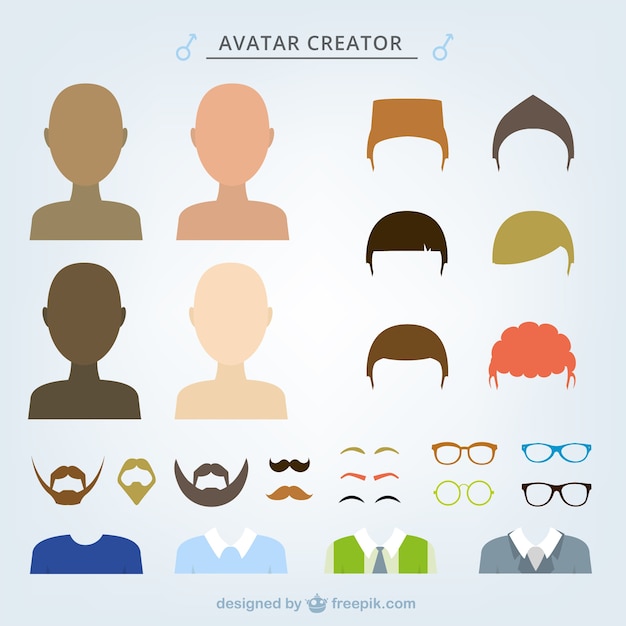 Free Vector male avatar creator