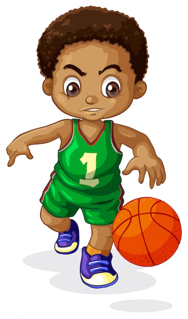 Free Vector a male basketball player kid