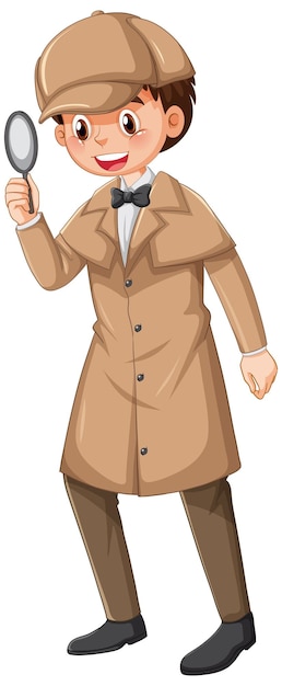 Male detective wearing brown overcoat and hat