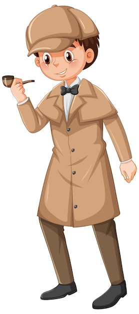 Male detective wearing brown overcoat and hat