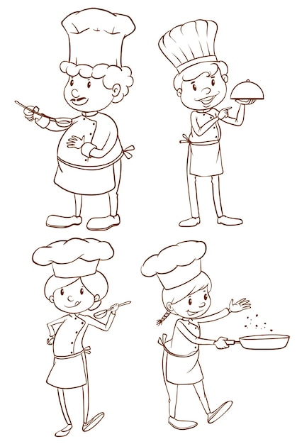 Free Vector male and female chefs