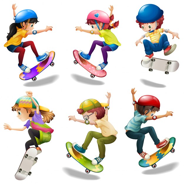 Male and female skaters