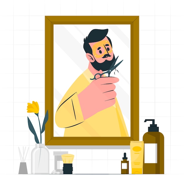 Free Vector male grooming concept illustration