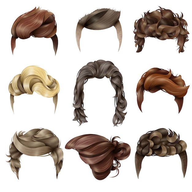 Free Vector male hairdo realistic collection