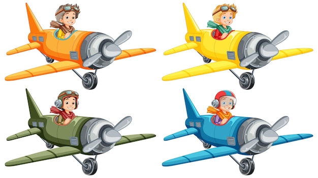 Free Vector male pilot flying jet plane