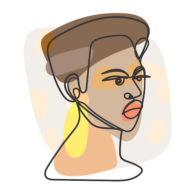 Male portrait in flat design art style