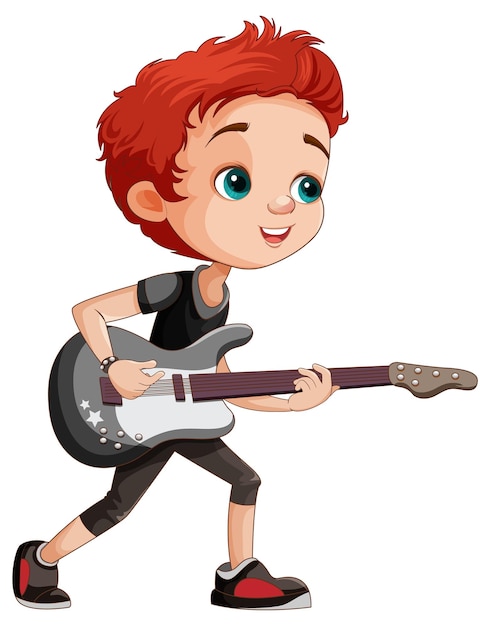 Free vector male rock musician playing bass