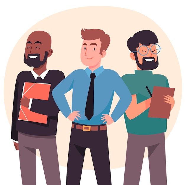 Free Vector male team illustration