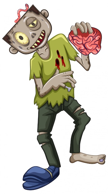 Free vector a male zombie character