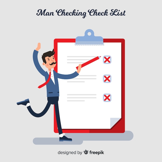 Free Vector man checking list background