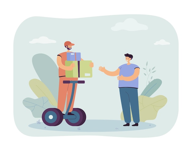 Free Vector man delivering goods illustration