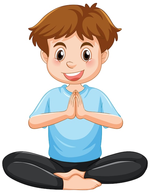 A man doing yoga cartoon character