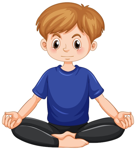 A man doing yoga cartoon character