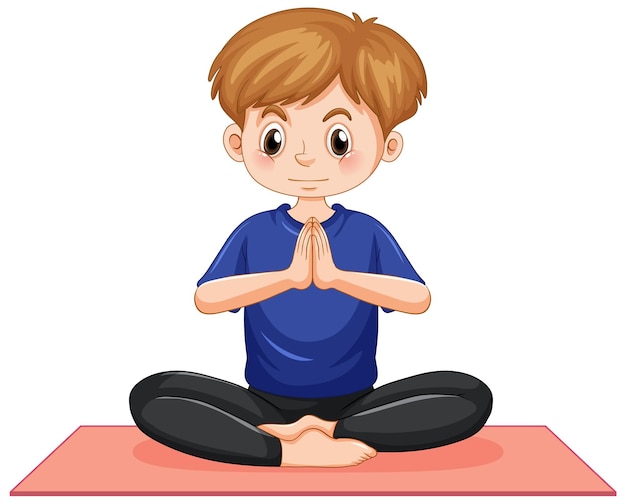 A man doing yoga cartoon character