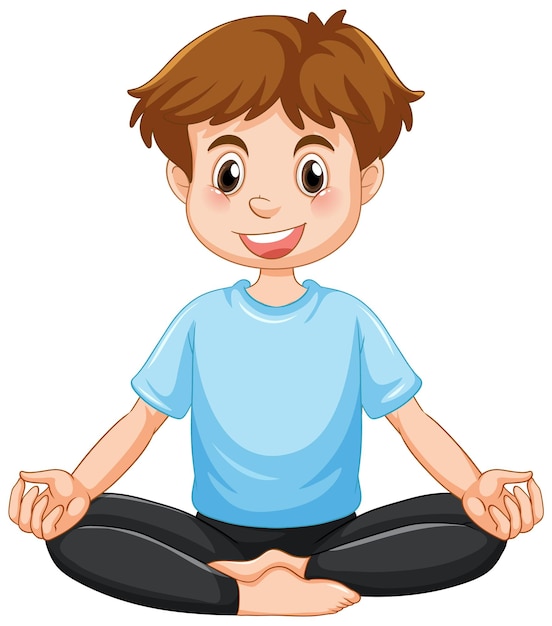 A man doing yoga cartoon character