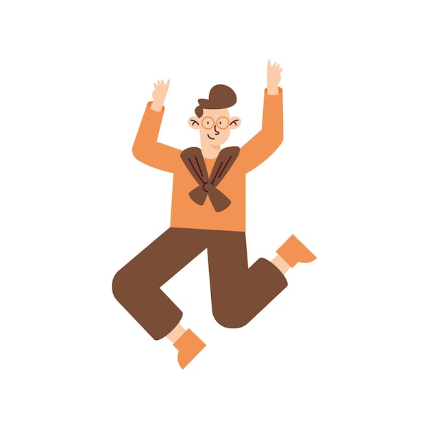 Free Vector man jumping wearing spring wear