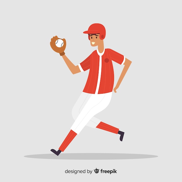 Free Vector man playing baseball background