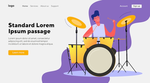 Free Vector man playing drums