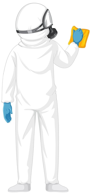 Free Vector man in protective hazmat suit