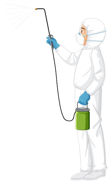 Free Vector man in protective hazmat suit