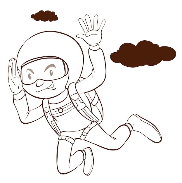 Free Vector a man skydiving