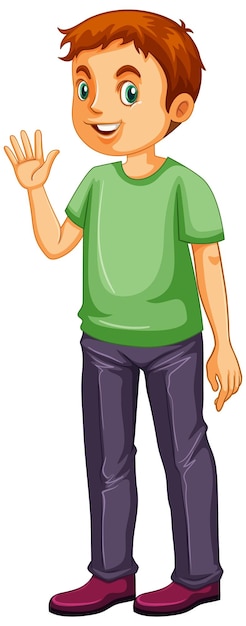 A man wearing green t shirt cartoon