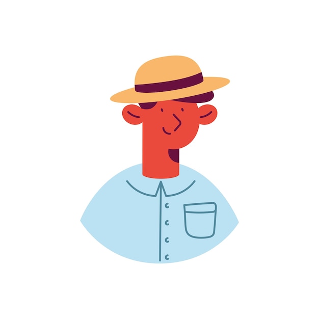 Free Vector man wearing hat profile