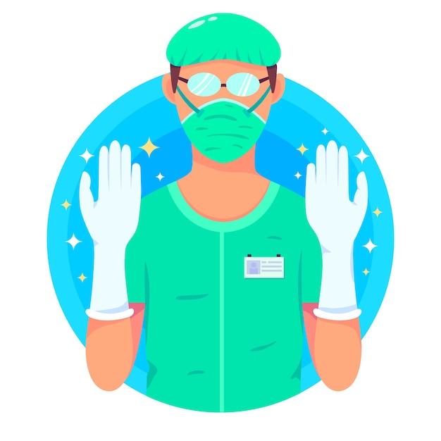 Free Vector man wearing protective gloves