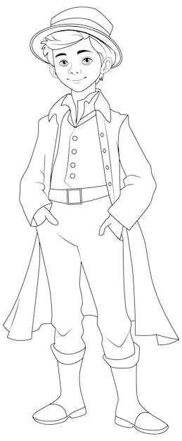 Free vector man wearing victorian vintage outfit