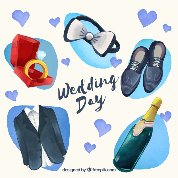 Free Vector man wedding elements