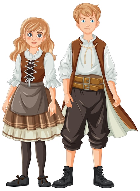 Man and Woman in German Bavarian Outfit