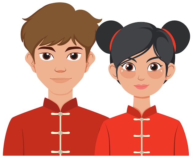 Free Vector man and woman in traditional costume