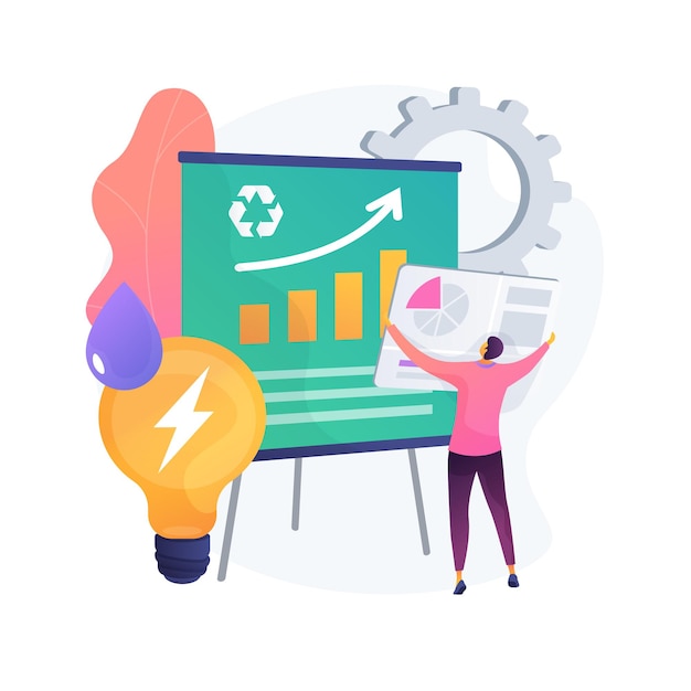 Management of resources abstract concept   illustration. Economics of natural resources, sustainable management, NRM, renewable energy, fossils use, water consumption