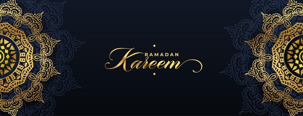 Mandala arabic style ramadan kareem banner design