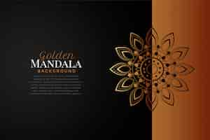 Free vector mandala background in black and rose gold color