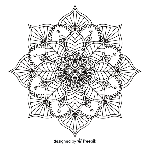 Free vector mandala background in lineal style