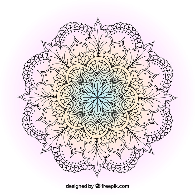 Free Vector mandala background in soft colors