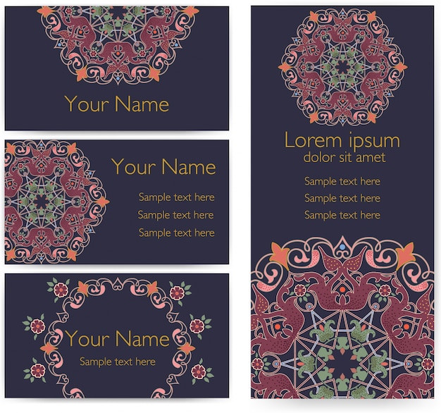 Free Vector mandala business card design