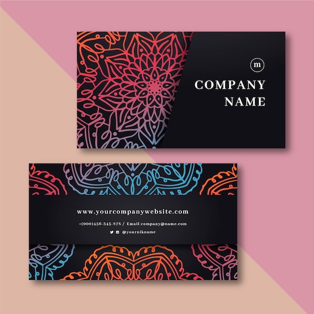 Mandala business card template design