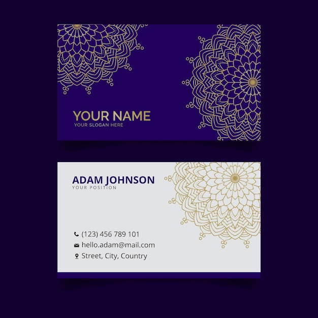 Mandala business card template theme