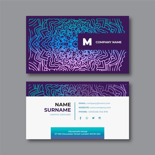 Free vector mandala business card template