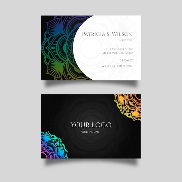 Free Vector mandala business card template