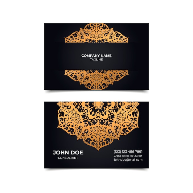 Free Vector mandala business card template