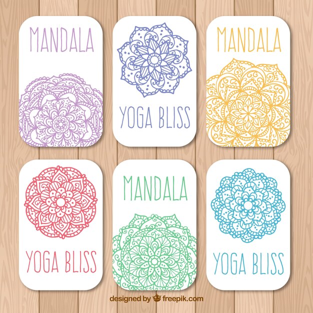 Free Vector mandala card collection