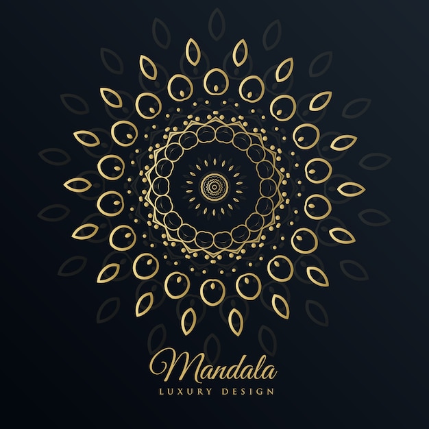 Free Vector mandala golden design in floral style