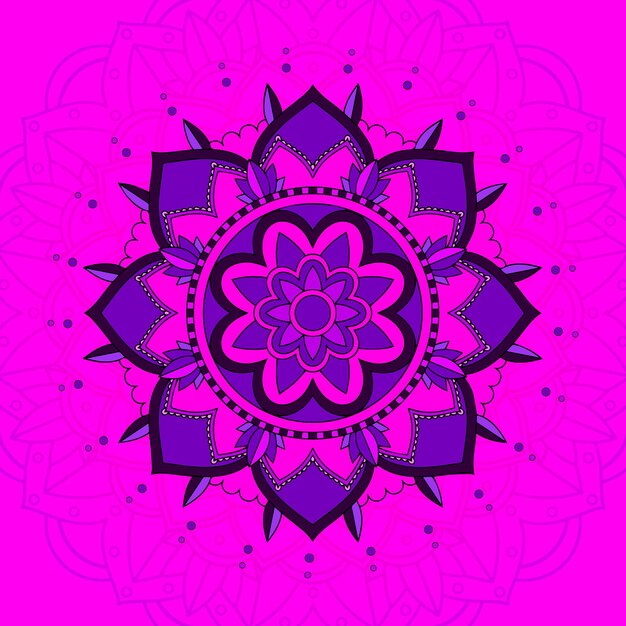 Mandala pattern on pink background