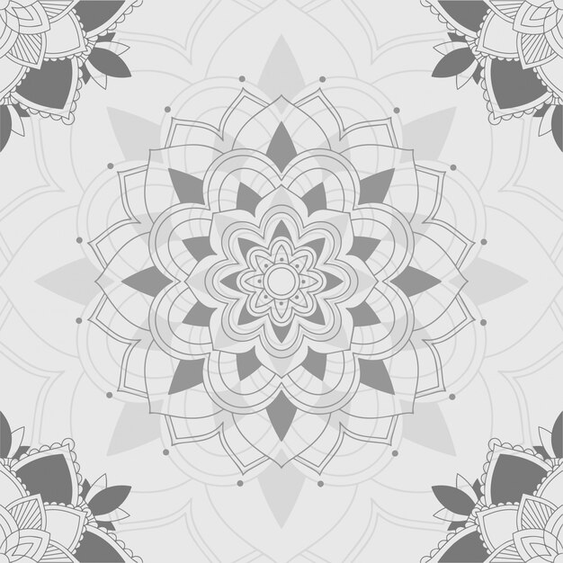 Mandala patterns on gray background