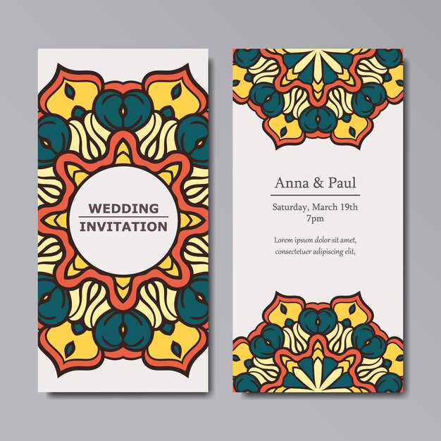 Mandala wedding invitation design