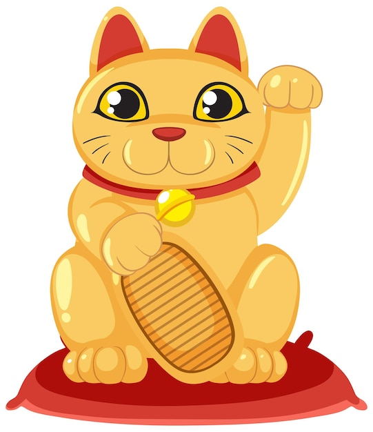 Free Vector maneki neko japanese cat good luck doll